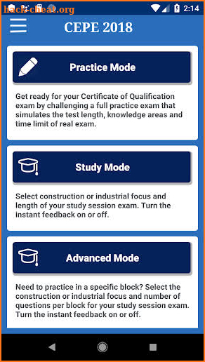 Canadian Electrical Practice Exam 2018 (CEPE 2018) screenshot