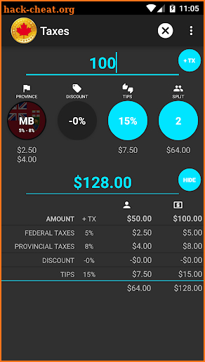 Canadian Taxes screenshot