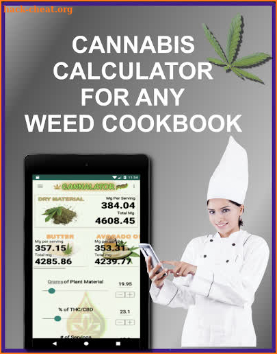 Cannalator cannabis THC edible cookbook calculator screenshot