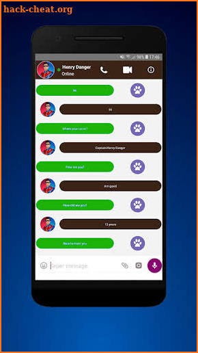 Captain Henry Danger Video Call & Chat Simulation screenshot