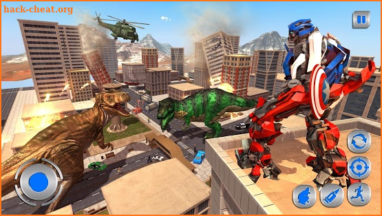 Captain of America Moto Robot Transform Dino Wars screenshot