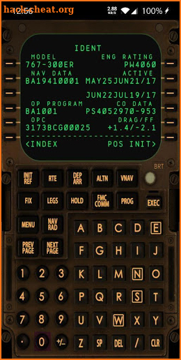 Captain Sim 767 Wireless CDU screenshot