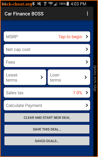 Car Lease and Loan Calculator screenshot