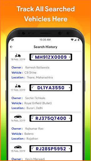 Car Number Registration Information screenshot