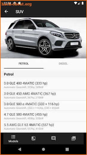 Car Specs Mercedes Benz GLE-Cl screenshot