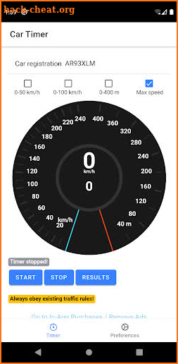 Car Timer - 0-100km/h / 0-60mph GPS timer screenshot