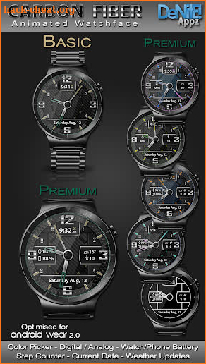 Carbon Fiber HD Watch Face Widget & Live Wallpaper screenshot