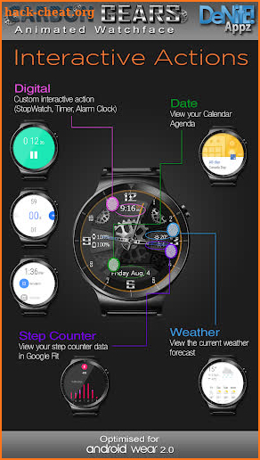 Carbon Gears HD Watch Face Widget & Live Wallpaper screenshot