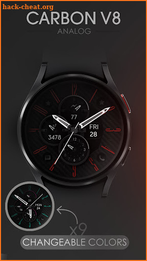 Carbon v8 Analog watch face screenshot