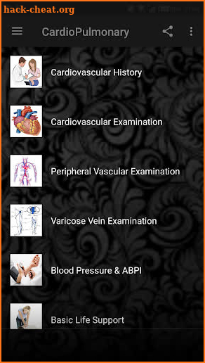 Cardiology & Respiratory Clinical Assessment screenshot