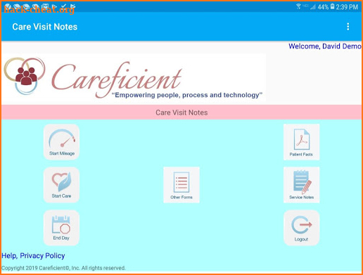 Careficient Visit Service Notes screenshot