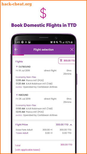 Caribbean Airlines screenshot