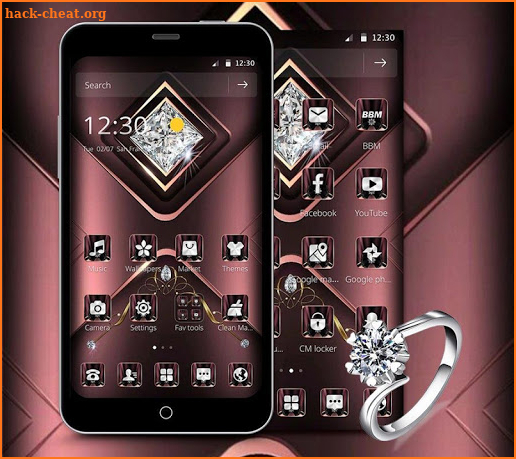 Carmine Velvet Glitter Diamond Theme screenshot