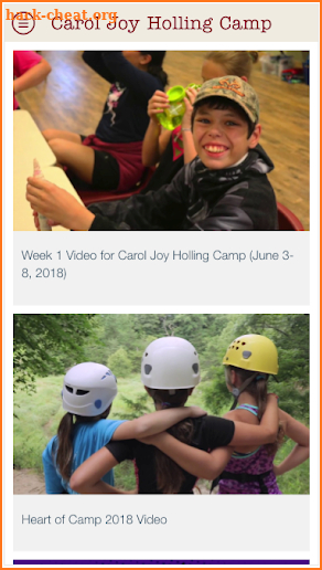 Carol Joy Holling Camp screenshot