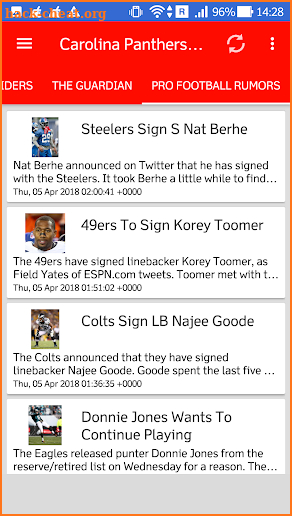 Carolina Panthers All News screenshot