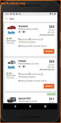 CarRentals.com: Rental Car App screenshot