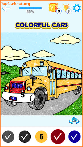 Cars Color By Number Glitter Cars Coloring Book screenshot