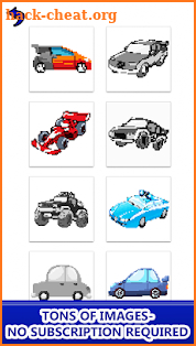 Cars Color by Number - Pixel Art, Sandbox Coloring screenshot