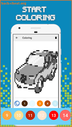 Cars Pixel Art - Number Coloring screenshot