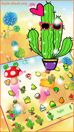 Cartoon Cactus Keyboard Theme screenshot