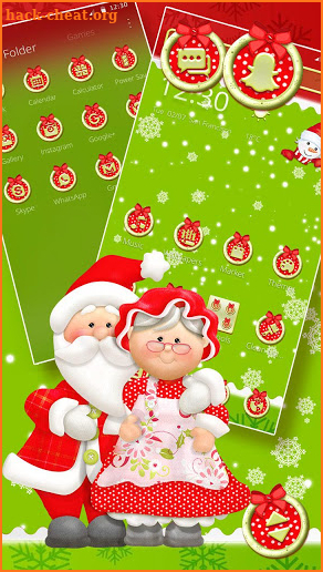 Cartoon Christmas Cute Couple Theme screenshot