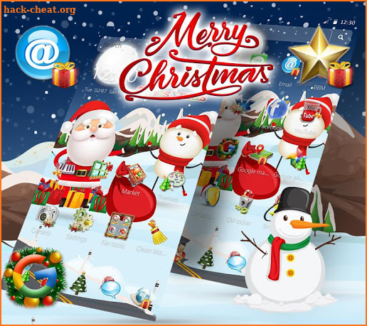 Cartoon Happy Merry Christmas Theme screenshot