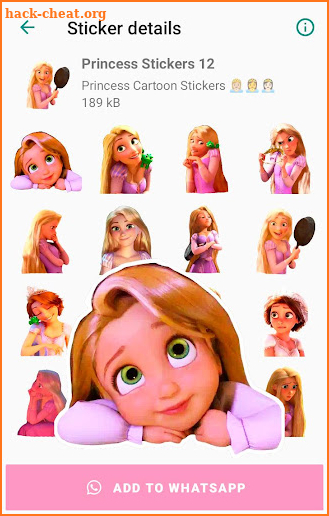 Cartoon Princess WAstickerApps screenshot