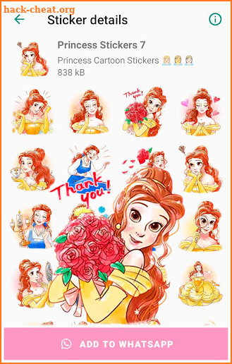 Cartoon Princess WAstickerApps screenshot