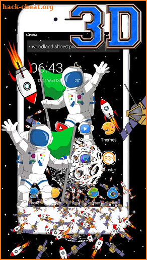 Cartoon Walking Spaceman Gravity Theme screenshot