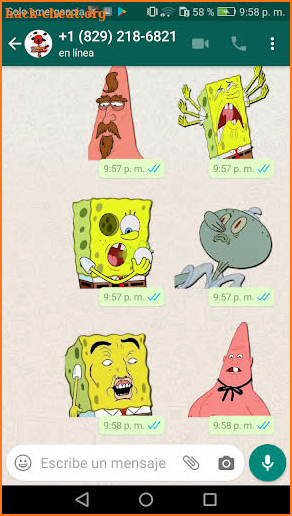 Cartoons Stickers BobEsponja WhatsAp-WAStickerApps screenshot