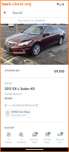 Carvana Auction screenshot