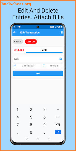 Cash Book- daily expenses screenshot