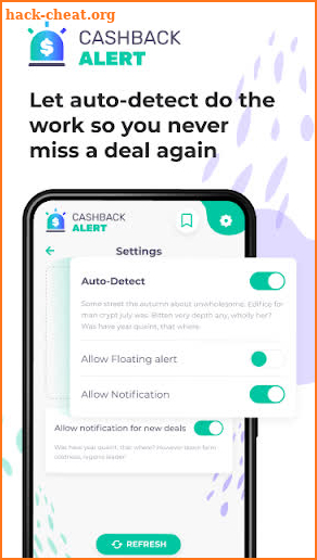 CASHBACK ALERT screenshot