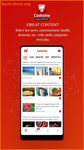 Cashzine - Earn Free Cash via News Reading App screenshot