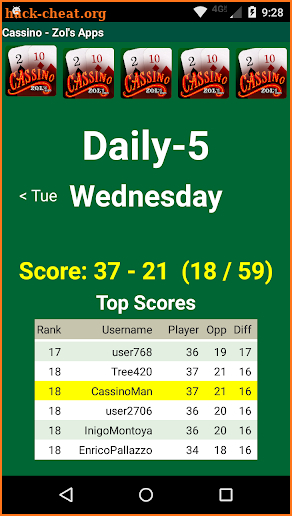 Cassino Card Game screenshot