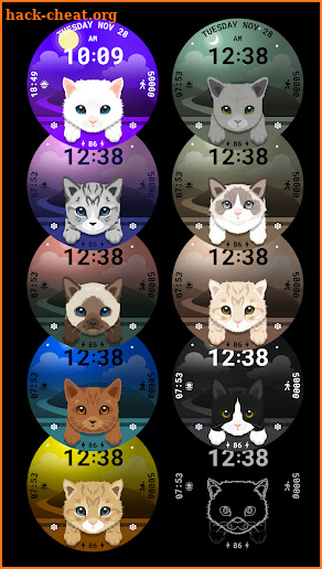 Cat Animated Watch Face 089 screenshot