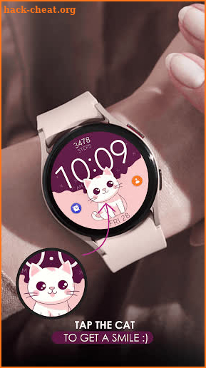 Cat digital cute watch face screenshot