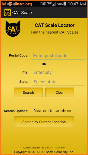 CAT Scale Locator screenshot