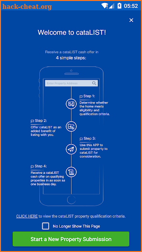 cataLIST cash offer screenshot