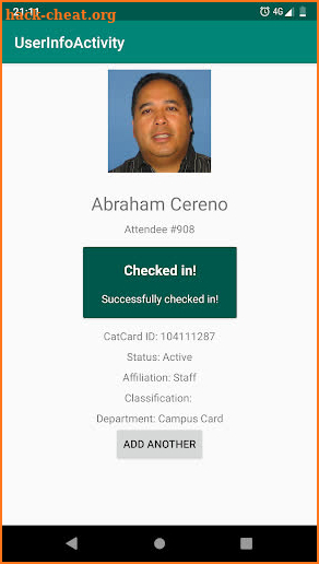 CatCard iCheck-in screenshot