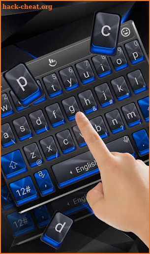 Catchy Lustrous Blue Black Keyboard screenshot