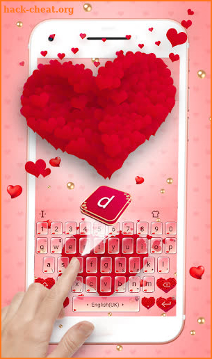 Catchy Red Hearts Keyboard Theme screenshot