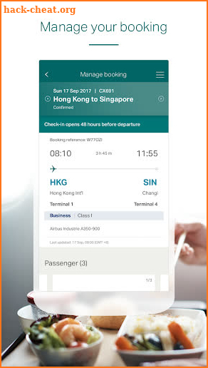 Cathay Pacific screenshot