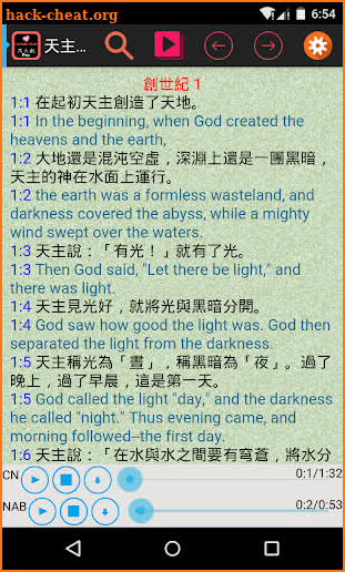 Catholic Chinese English Bible screenshot