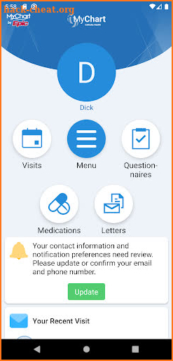 Catholic Health MyChart screenshot