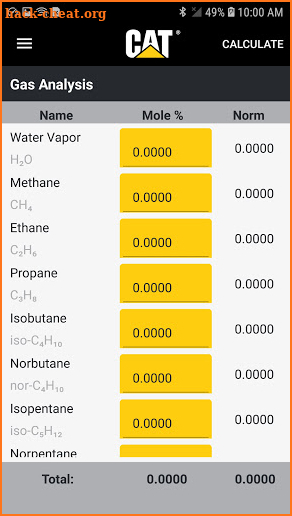 Cat® Methane Number Calculator screenshot