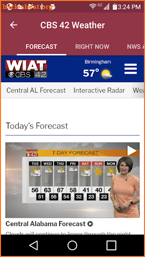 CBS 42 Weather screenshot