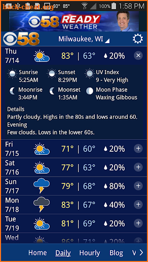 CBS 58 Ready Weather screenshot