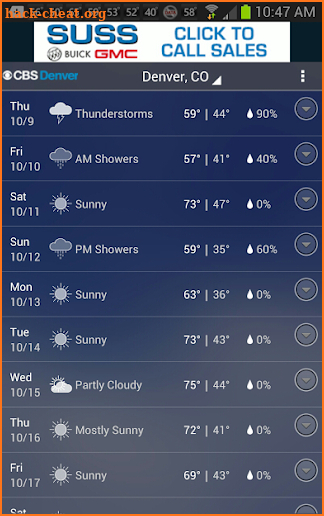 CBS Denver Weather screenshot