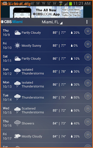 CBS Miami Weather screenshot